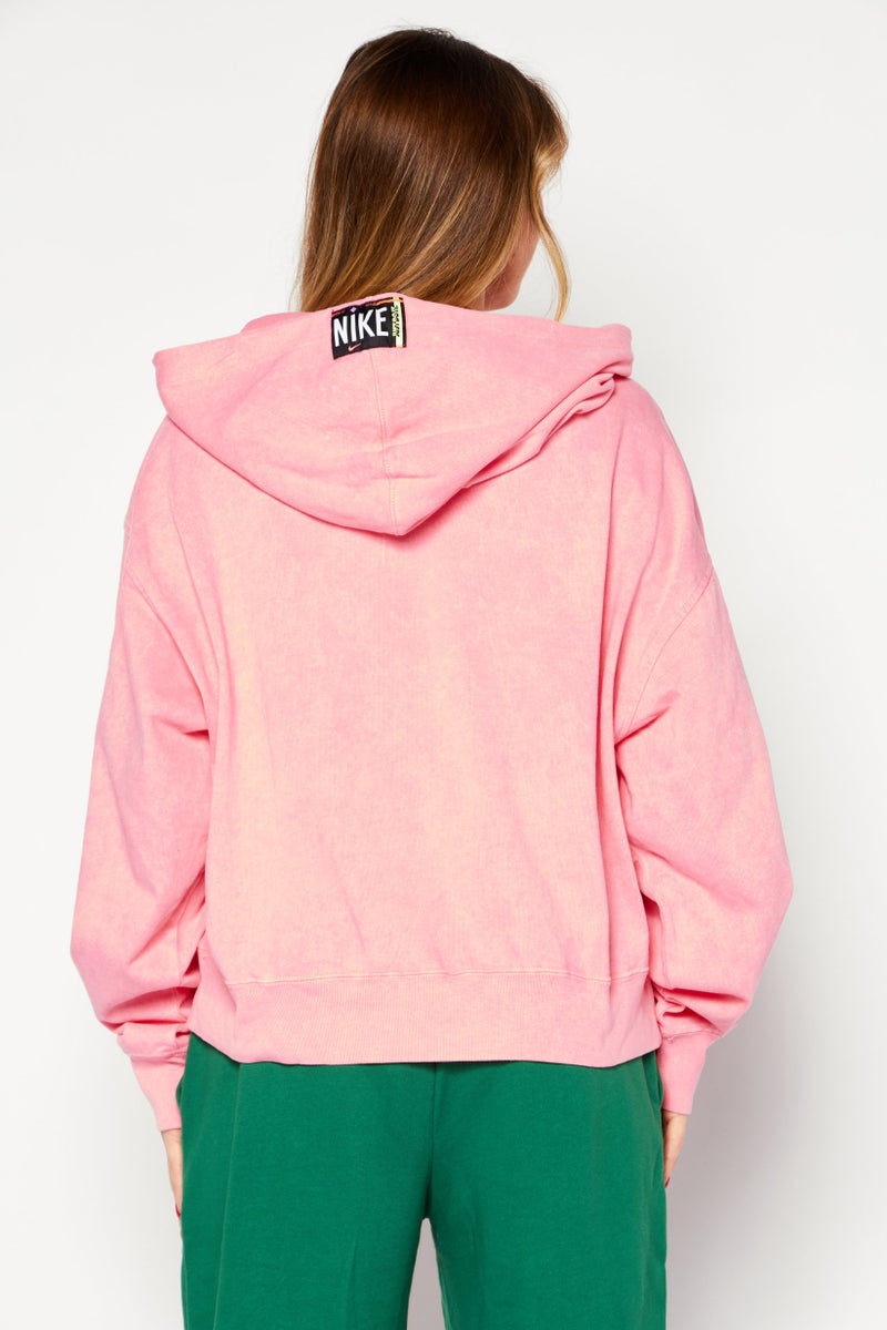 Nike Women Sportswear Fit Embroidered Logo Hoodie, Pink - Image 2